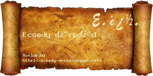 Ecsedy Árpád névjegykártya