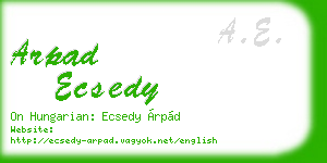 arpad ecsedy business card