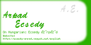 arpad ecsedy business card